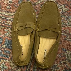 Brown Suede Driving Slip-on Loafer Shoes (EU Size 47)